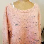 Peach Mohair Crew Sweater